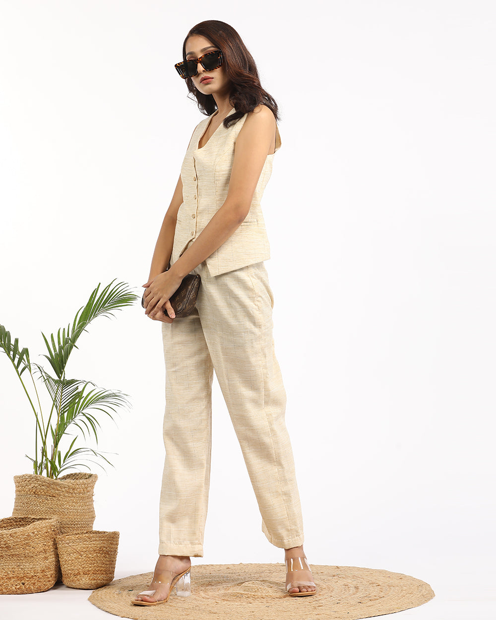 Tartan vest and straight pant