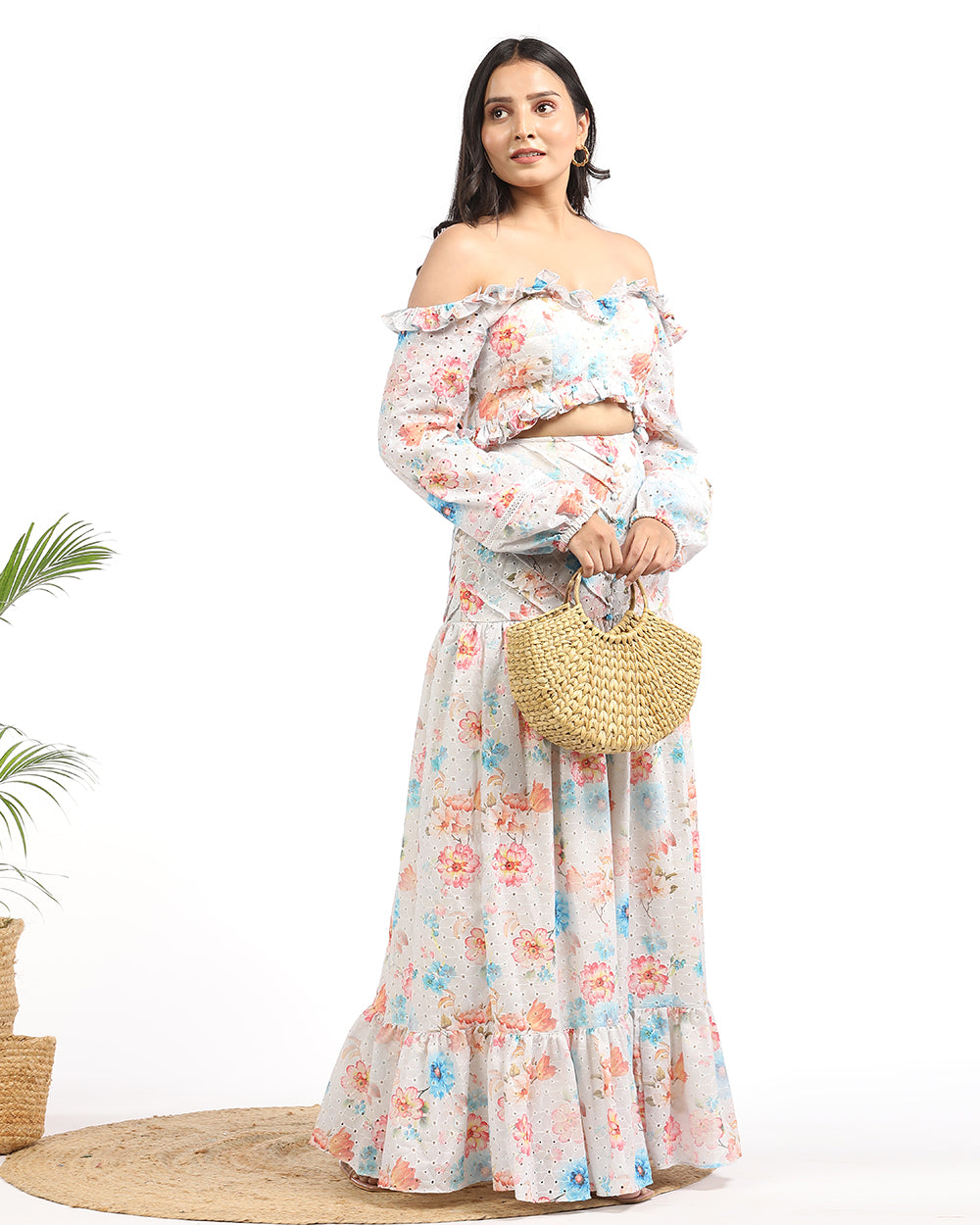 Hakoba off shoulder crop top