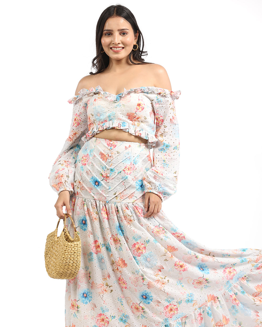 Hakoba off shoulder crop top