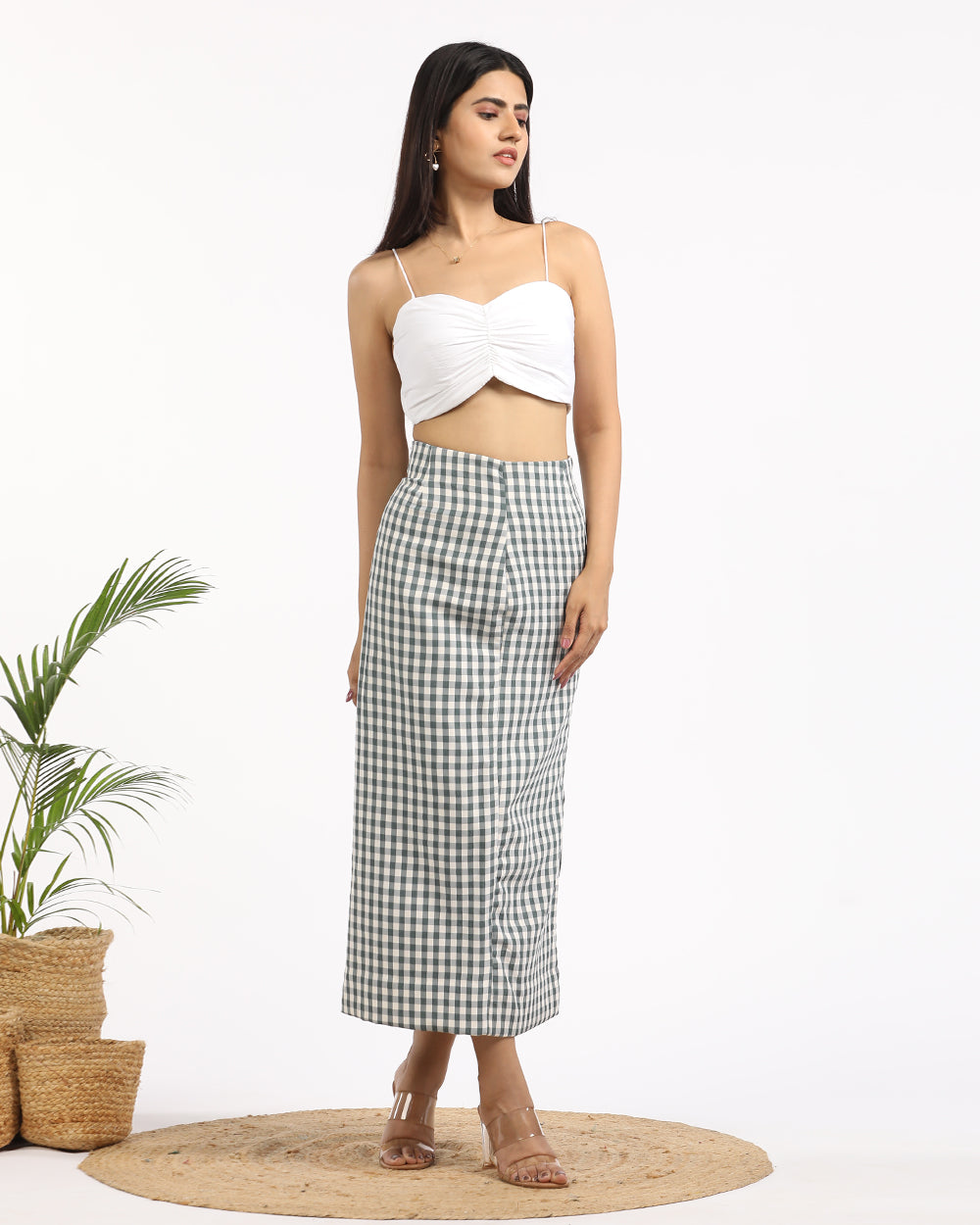 white cotton crop top