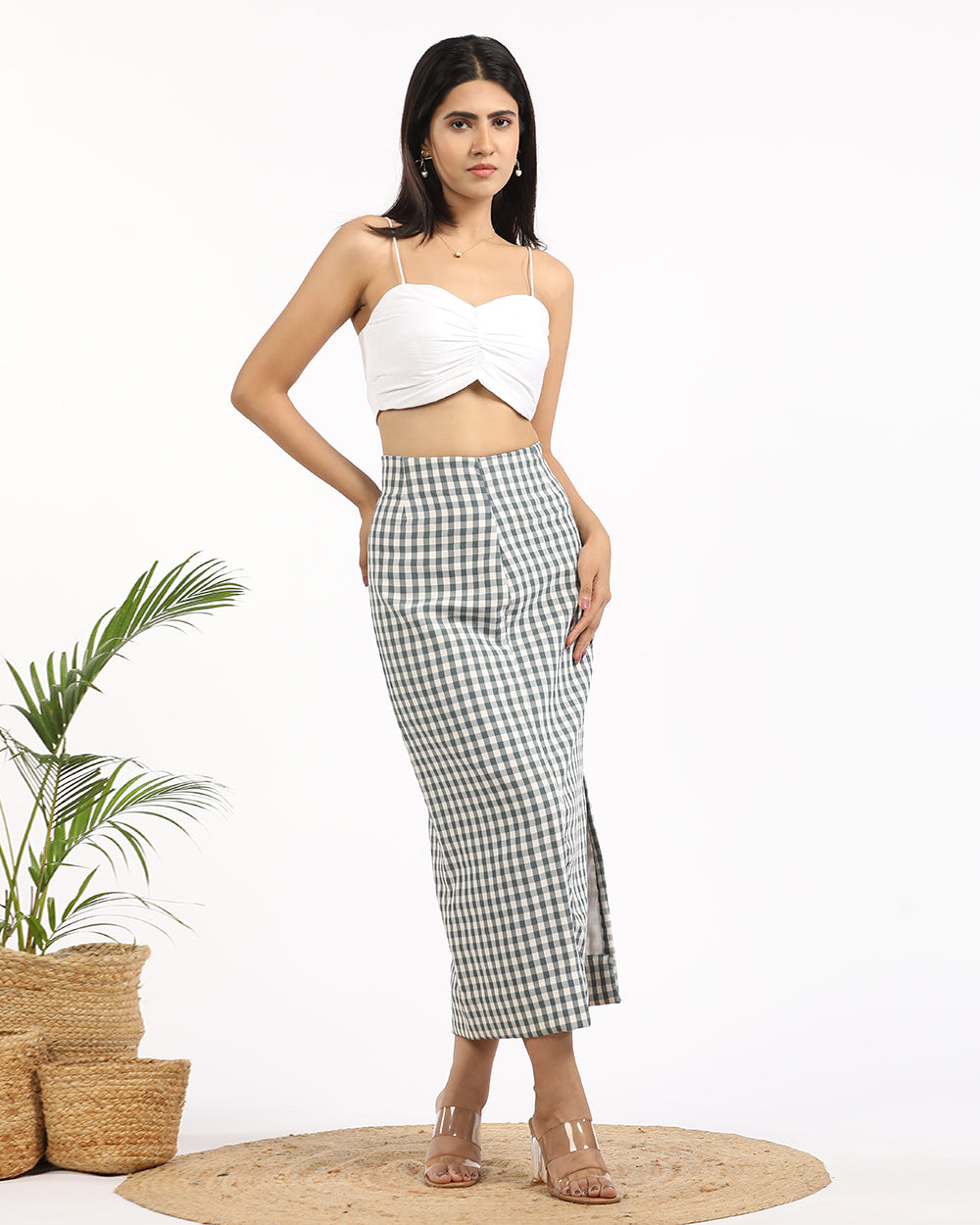 white cotton crop top