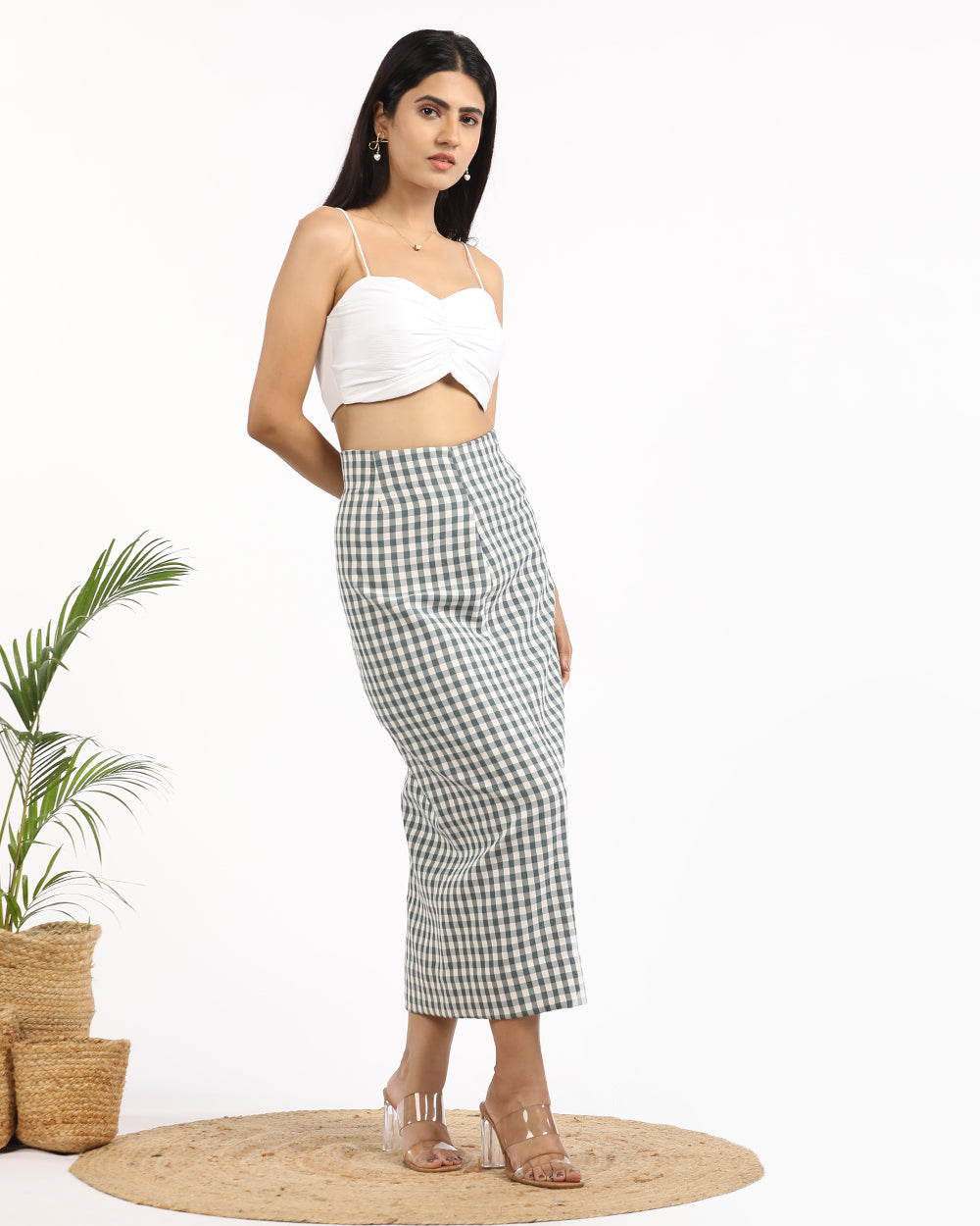 white cotton crop top