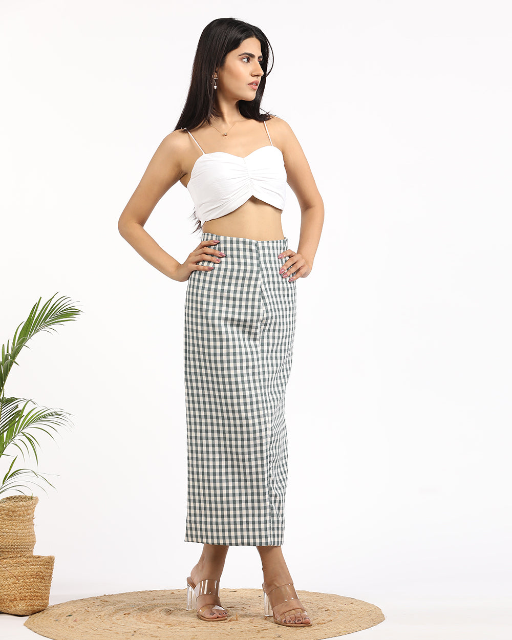 white cotton crop top