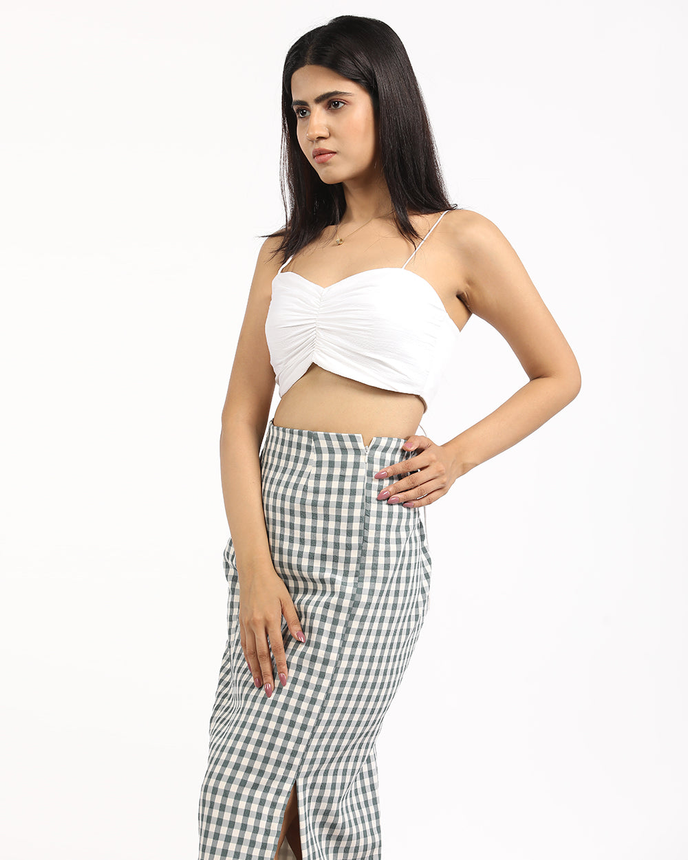 white cotton crop top