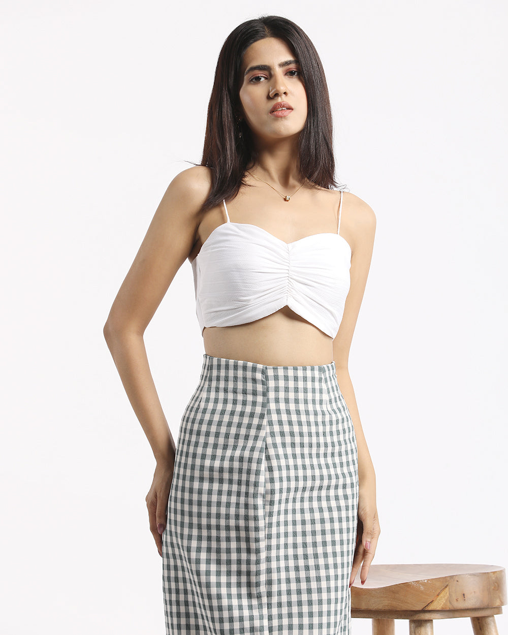 white cotton crop top