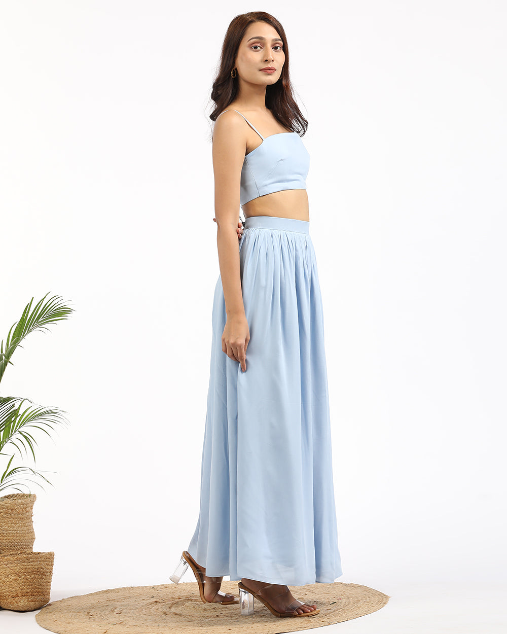 Solid long skirt