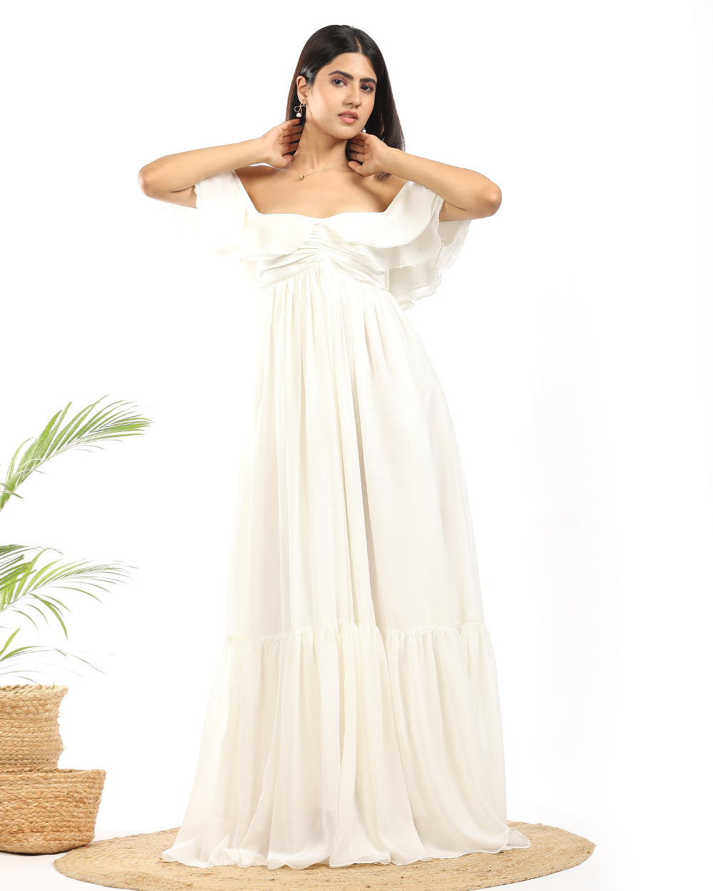 Butter ruffled maxi