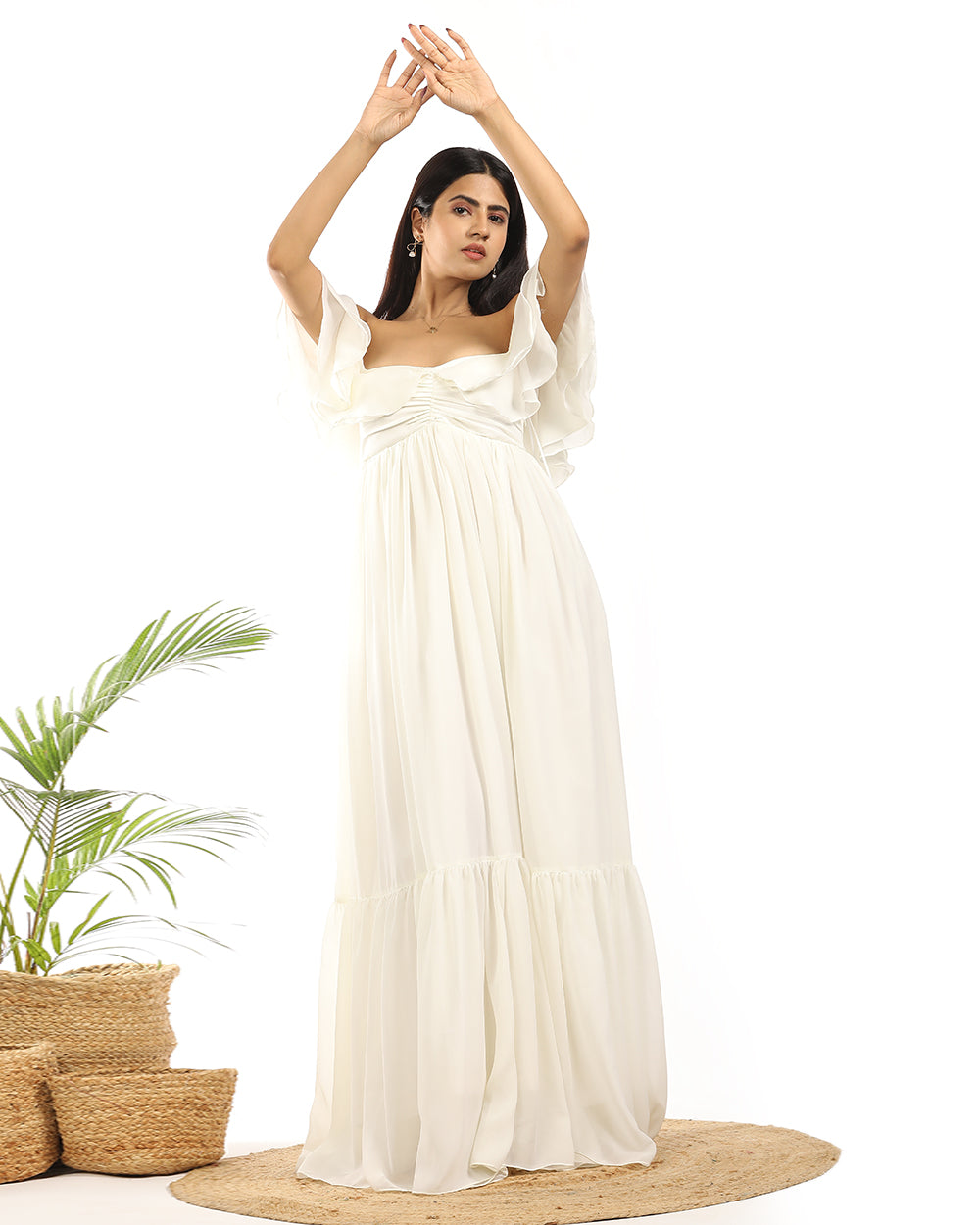 Butter ruffled maxi