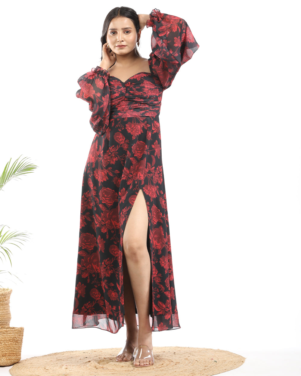 Lovely red-black maxi