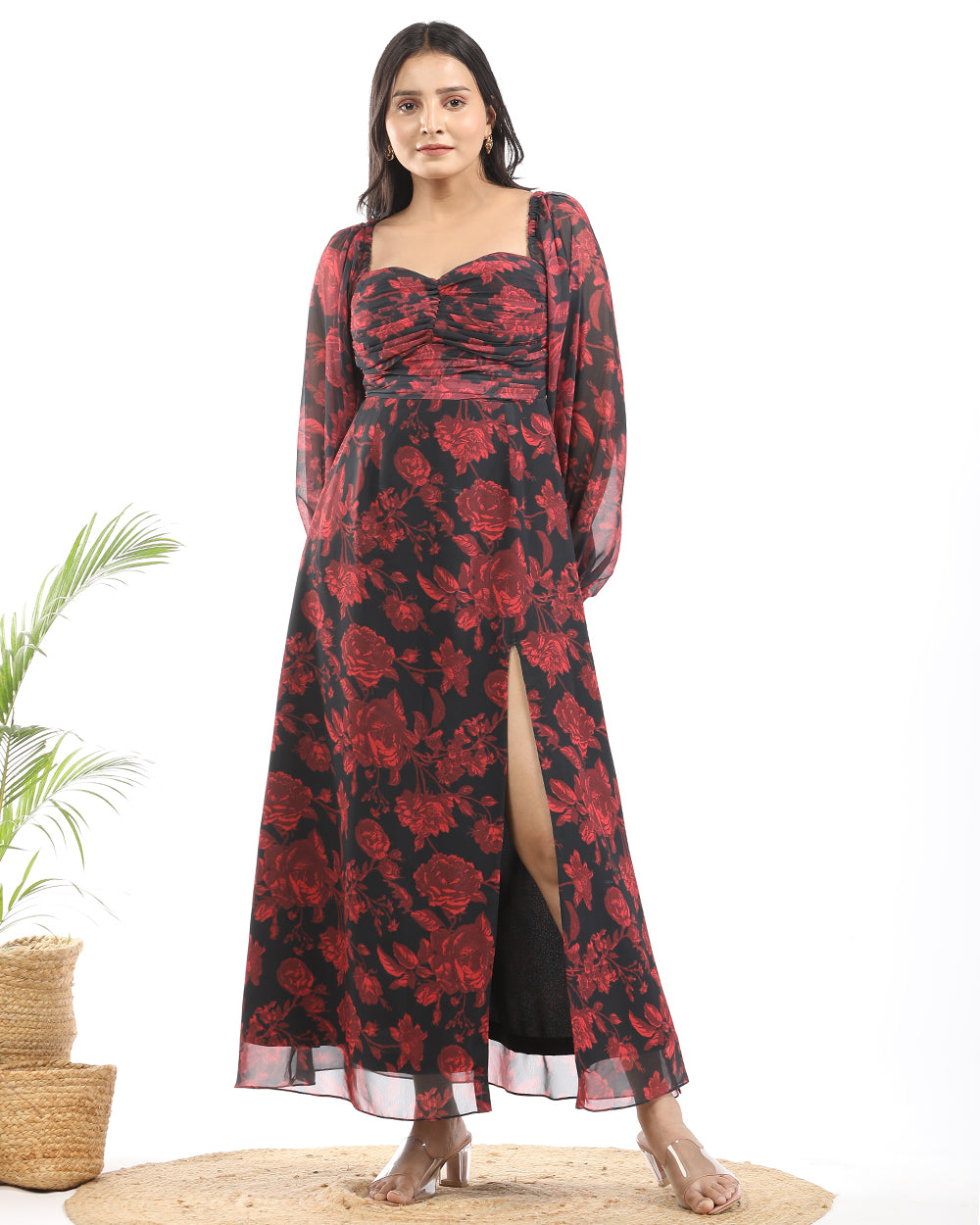 Lovely red-black maxi