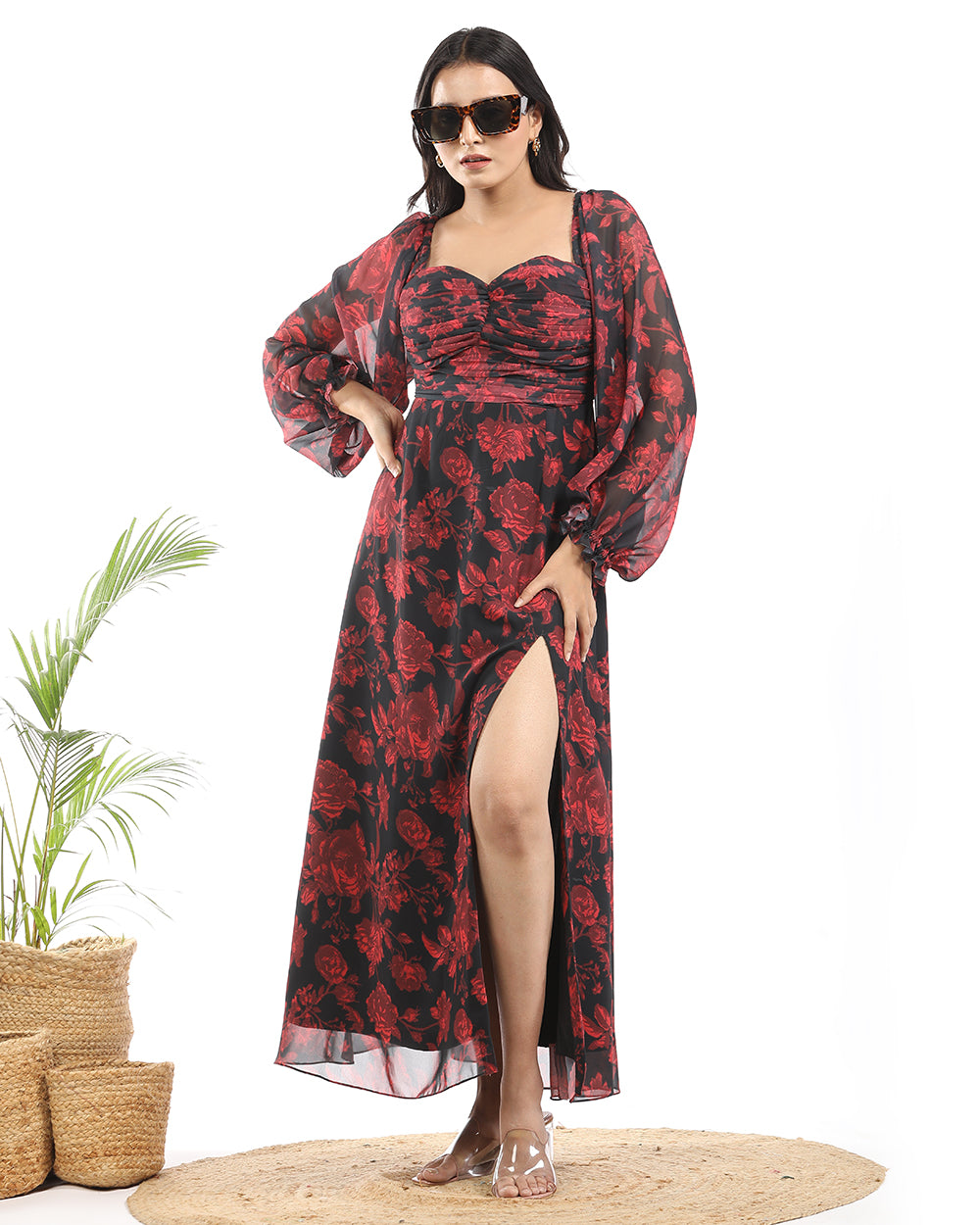 Lovely red-black maxi