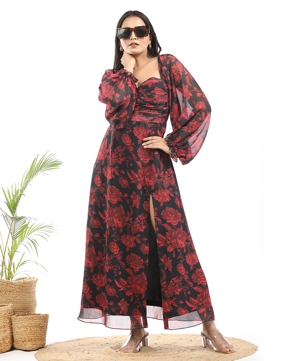 Lovely red-black maxi
