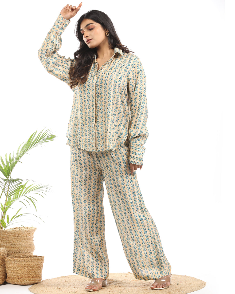Muslin digital printed shirt