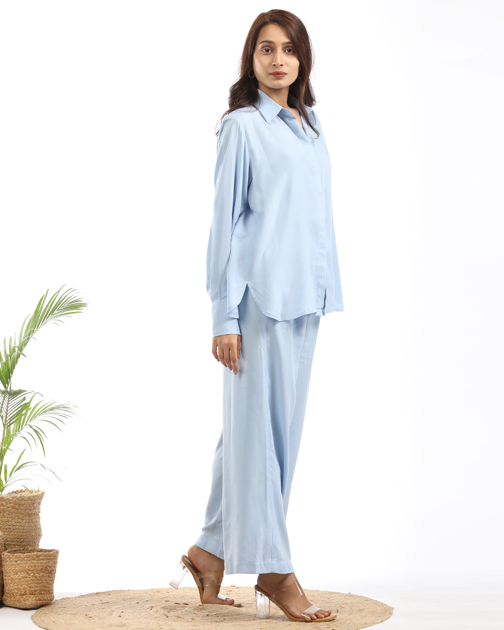 Rayon cotton blue shirt