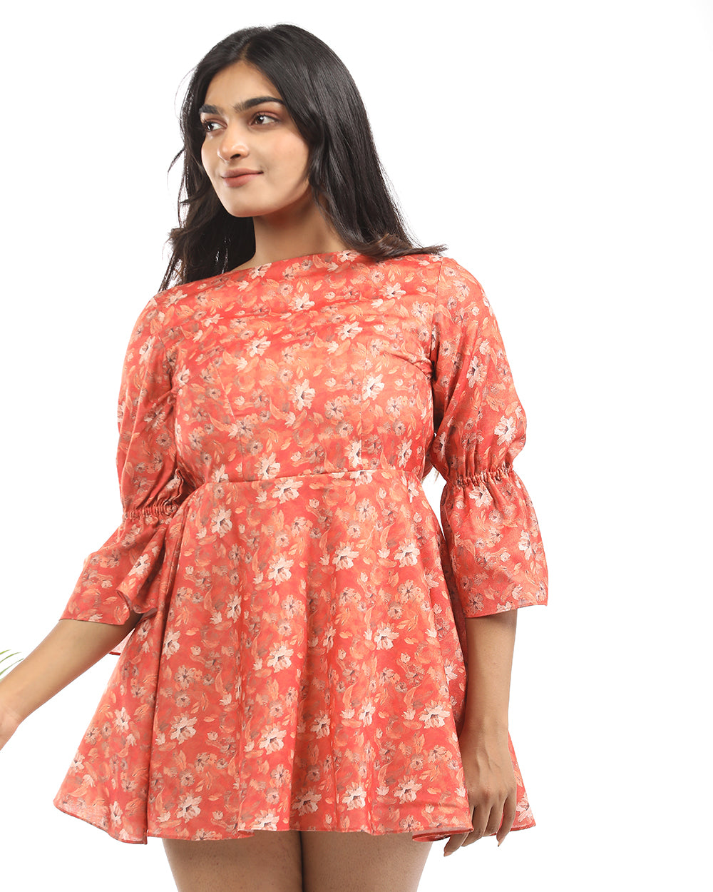 toile de jouy fit 'n' flare short dress