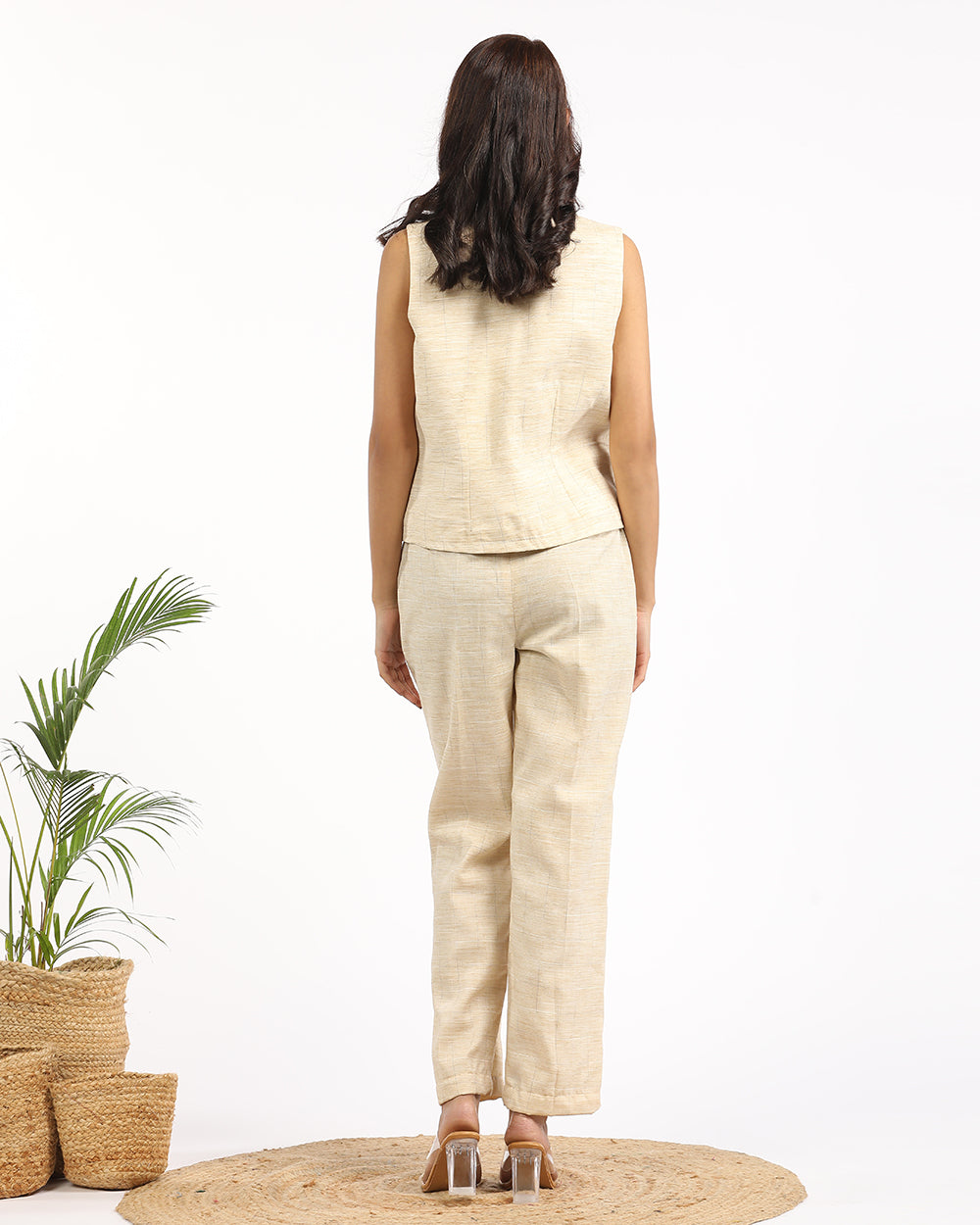 Tartan vest and straight pant