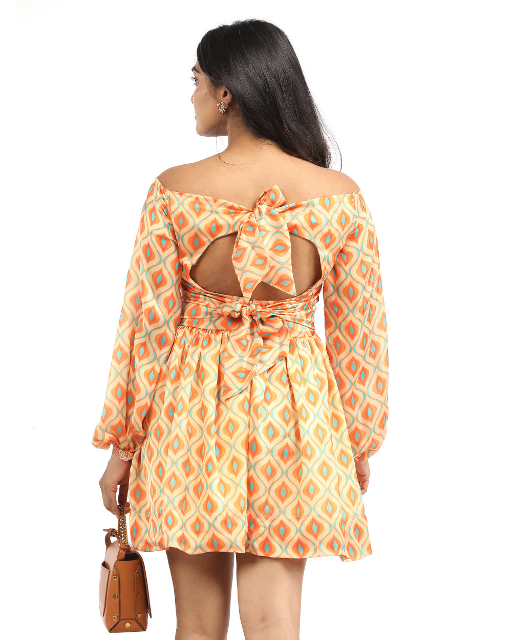 Ogee off shoulder short dress