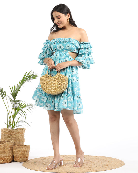 Hakoba ruffled short dress