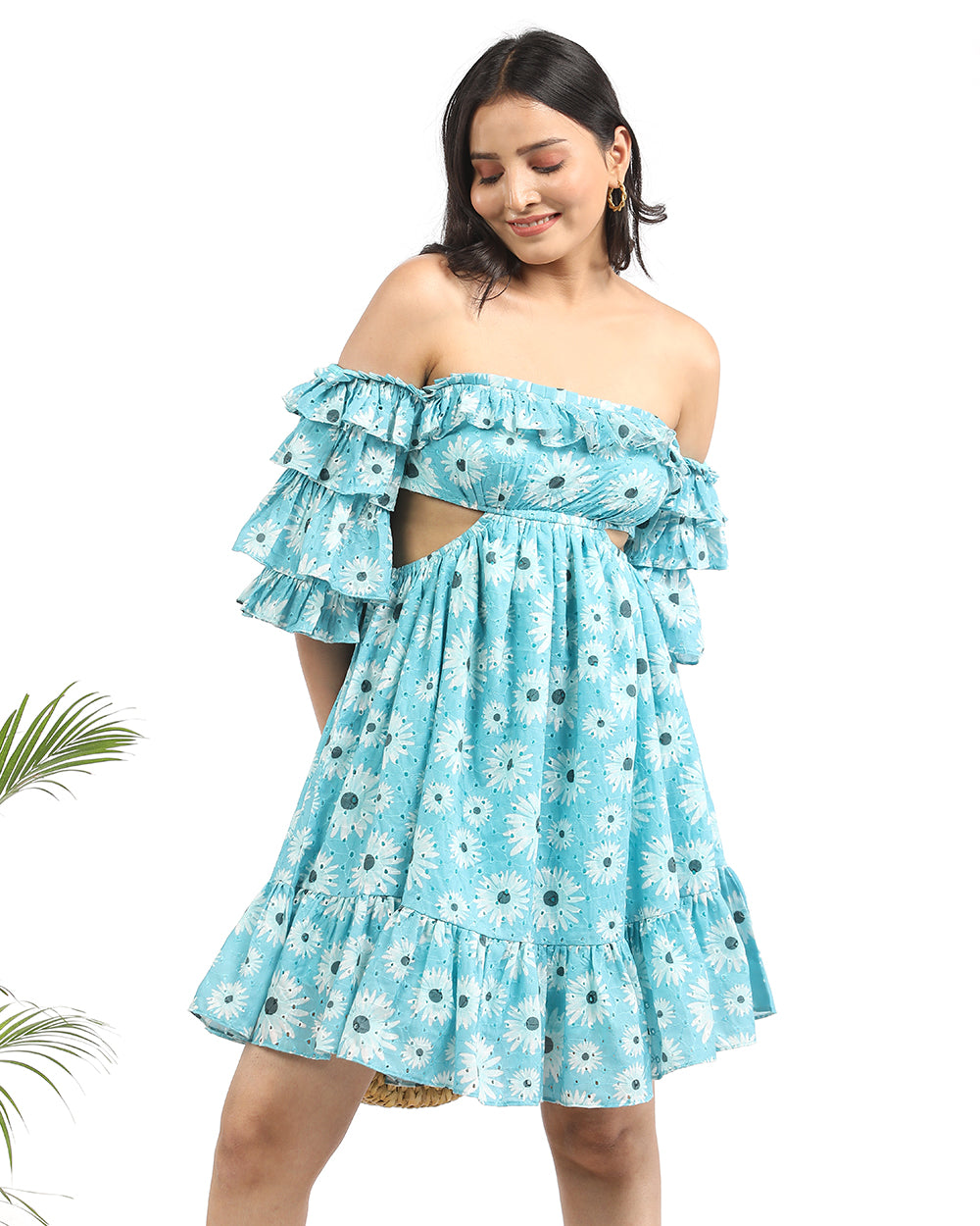 Hakoba ruffled short dress