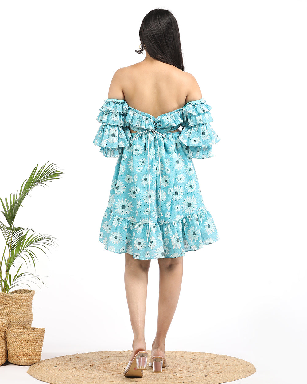 Hakoba ruffled short dress
