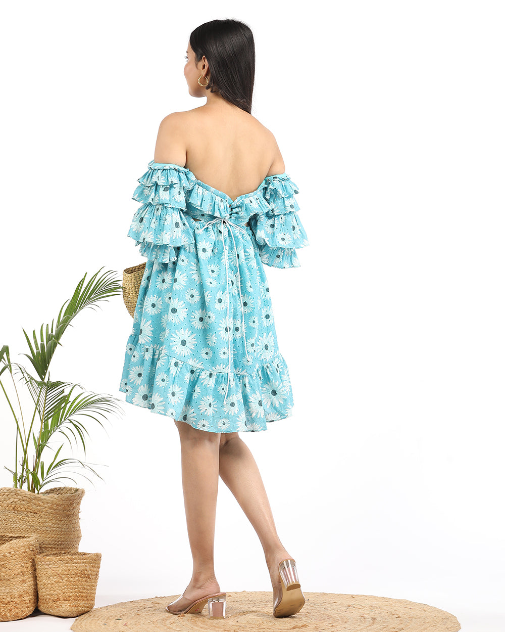 Hakoba ruffled short dress