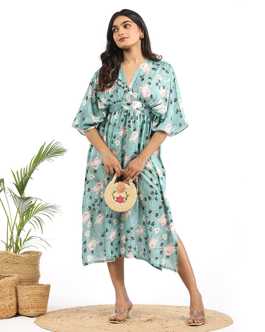 Tropical kimono maxi