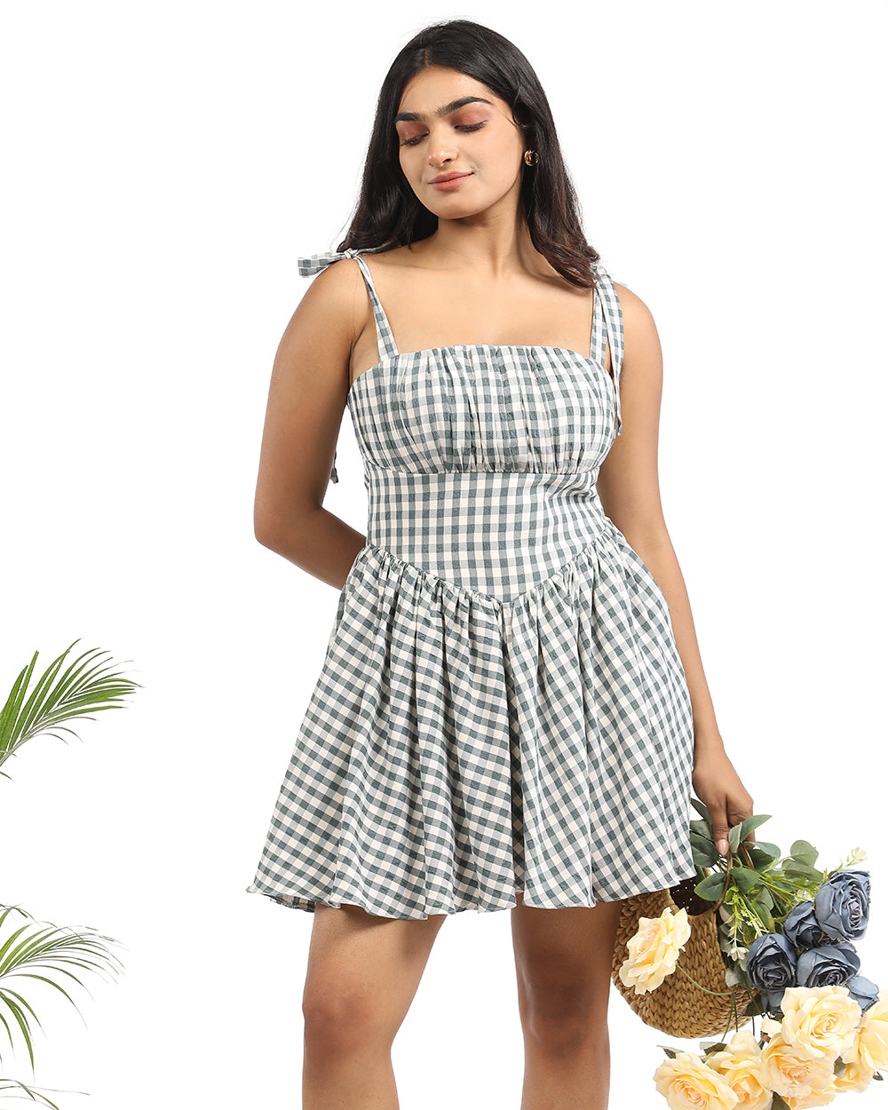 French tie short dress