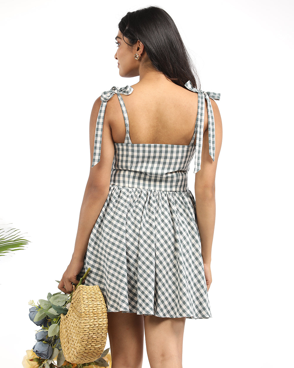 French tie short dress
