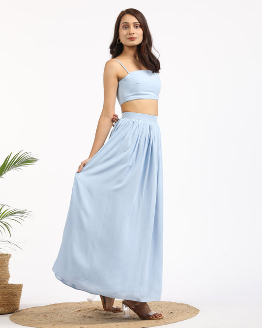 Solid blouse top and long skirt