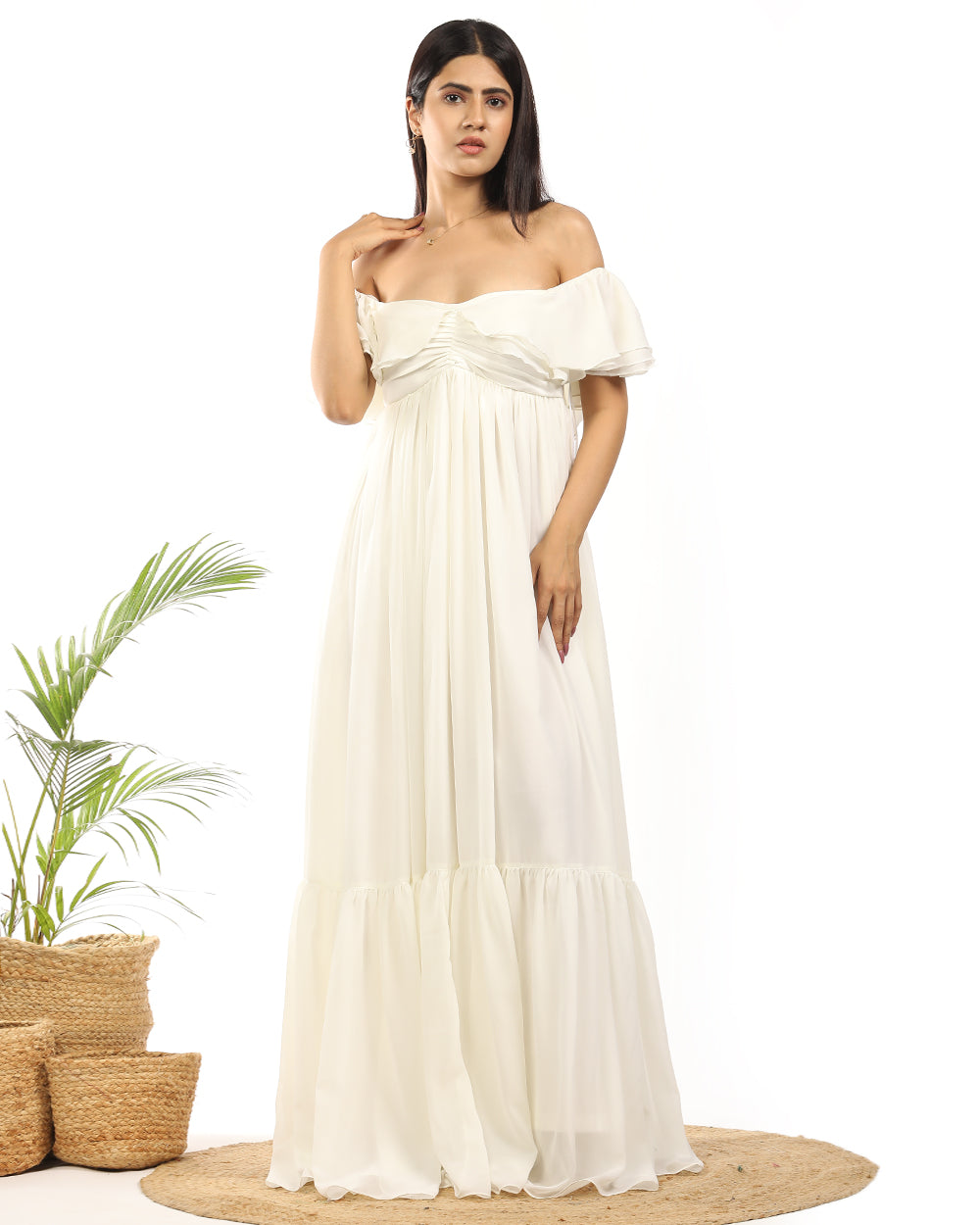 Butter ruffled maxi