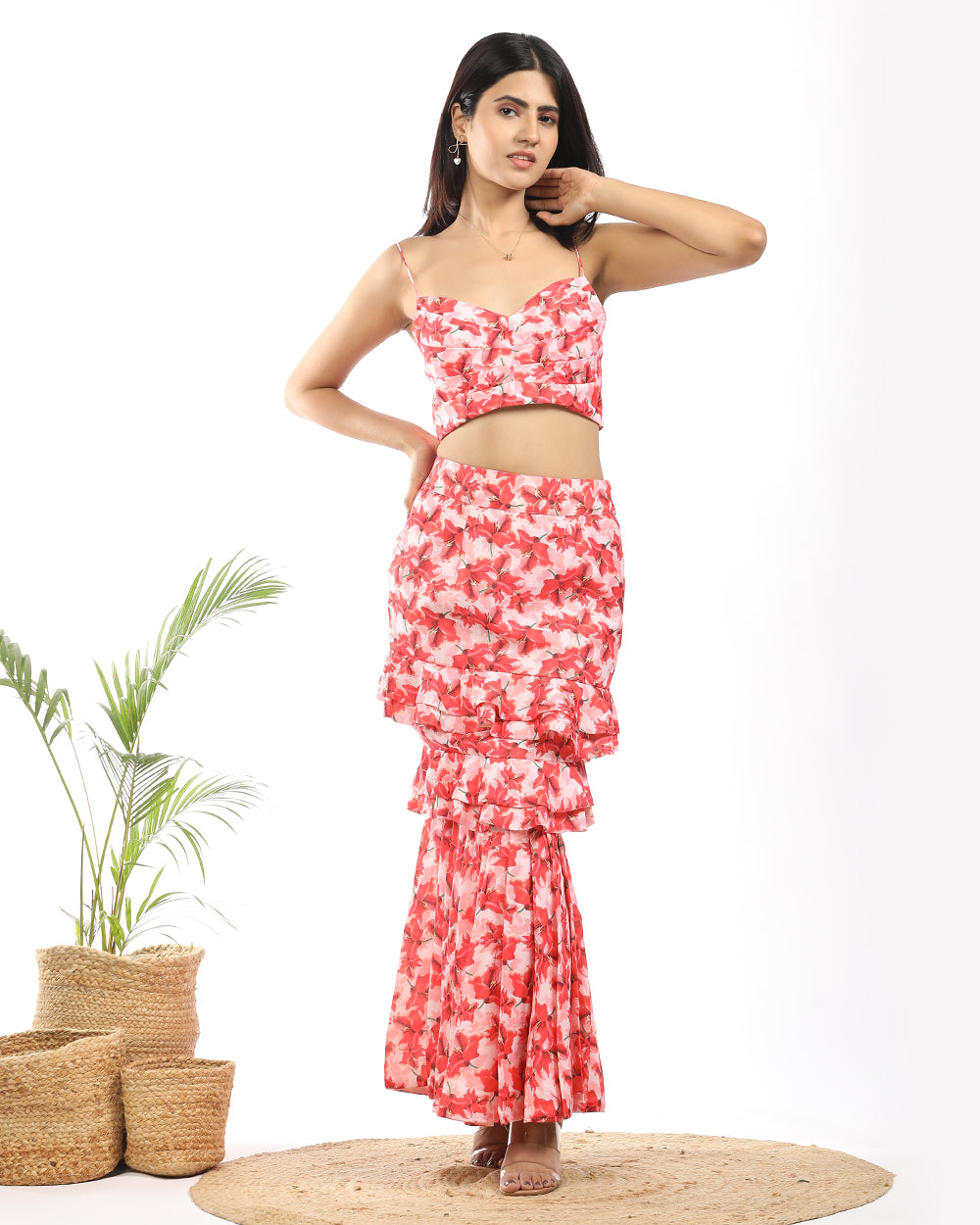 Vintage floral crop top