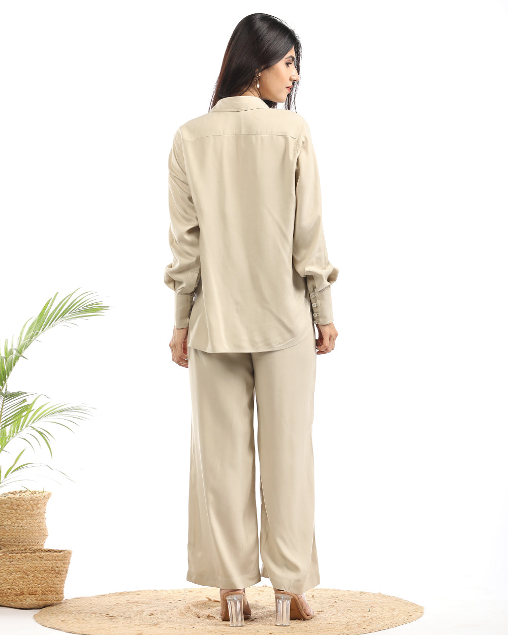 Rayon cotton beige shirt