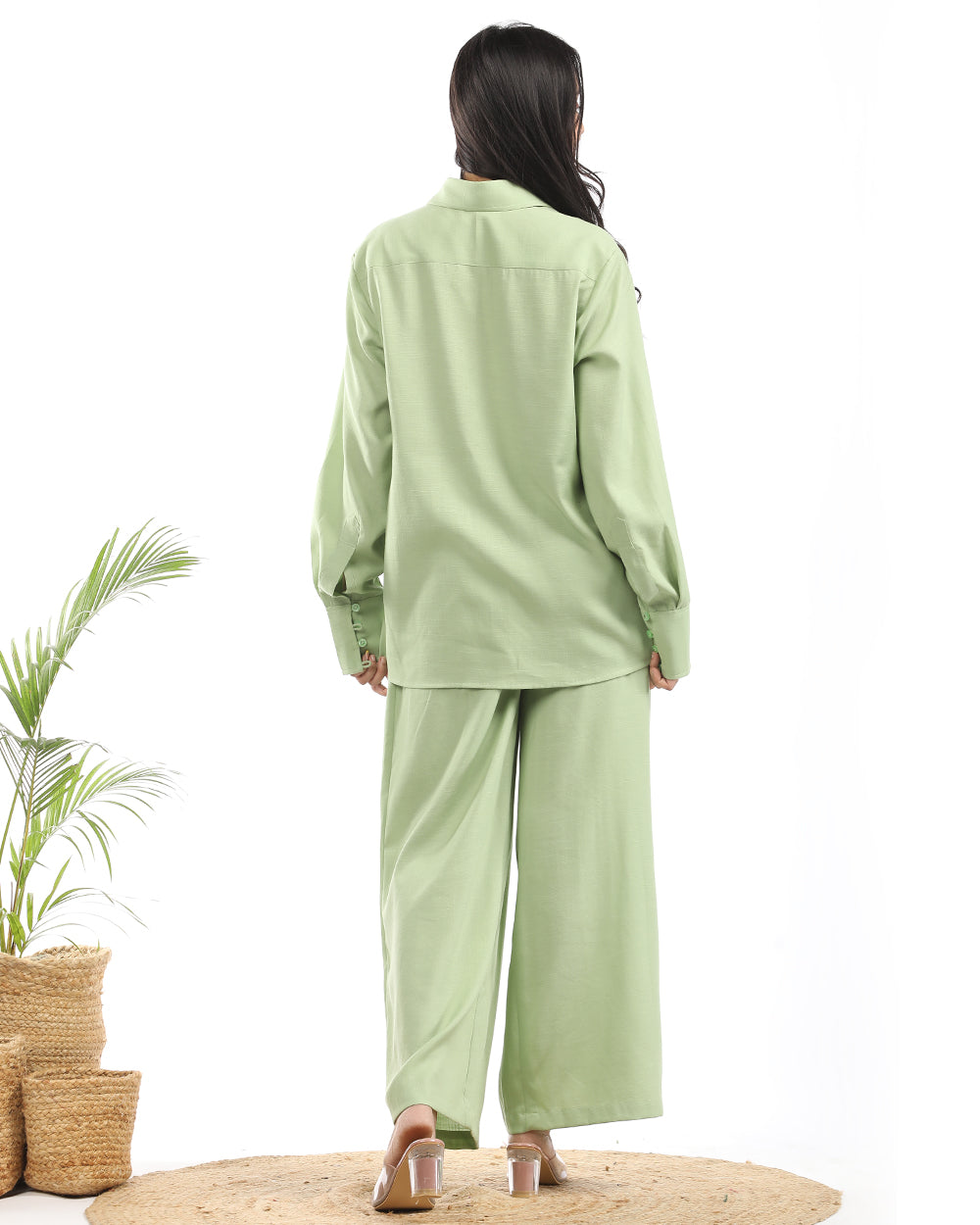 Linen green shirt