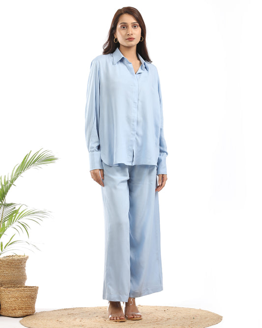 Rayon cotton blue shirt