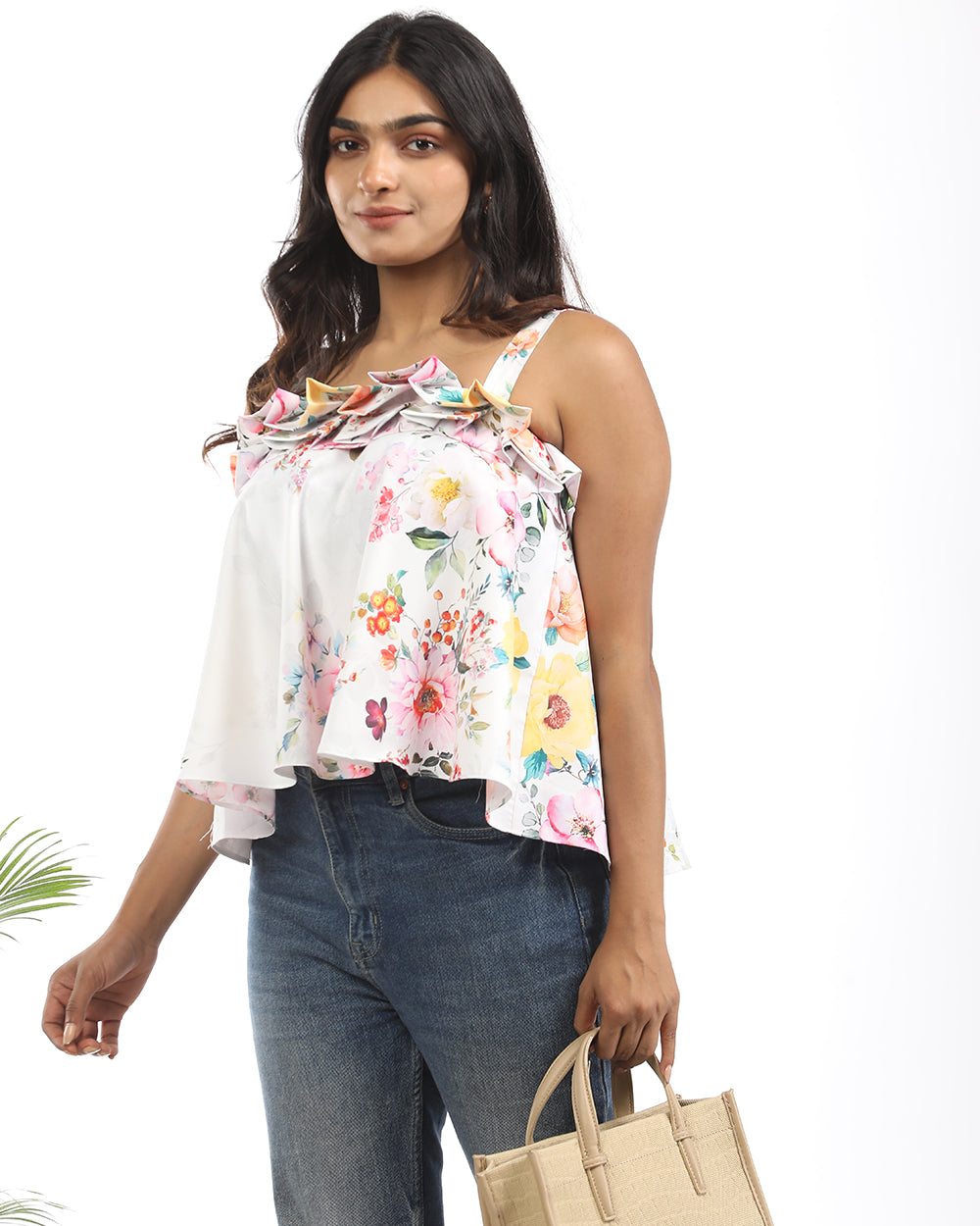 Summer floral crop top