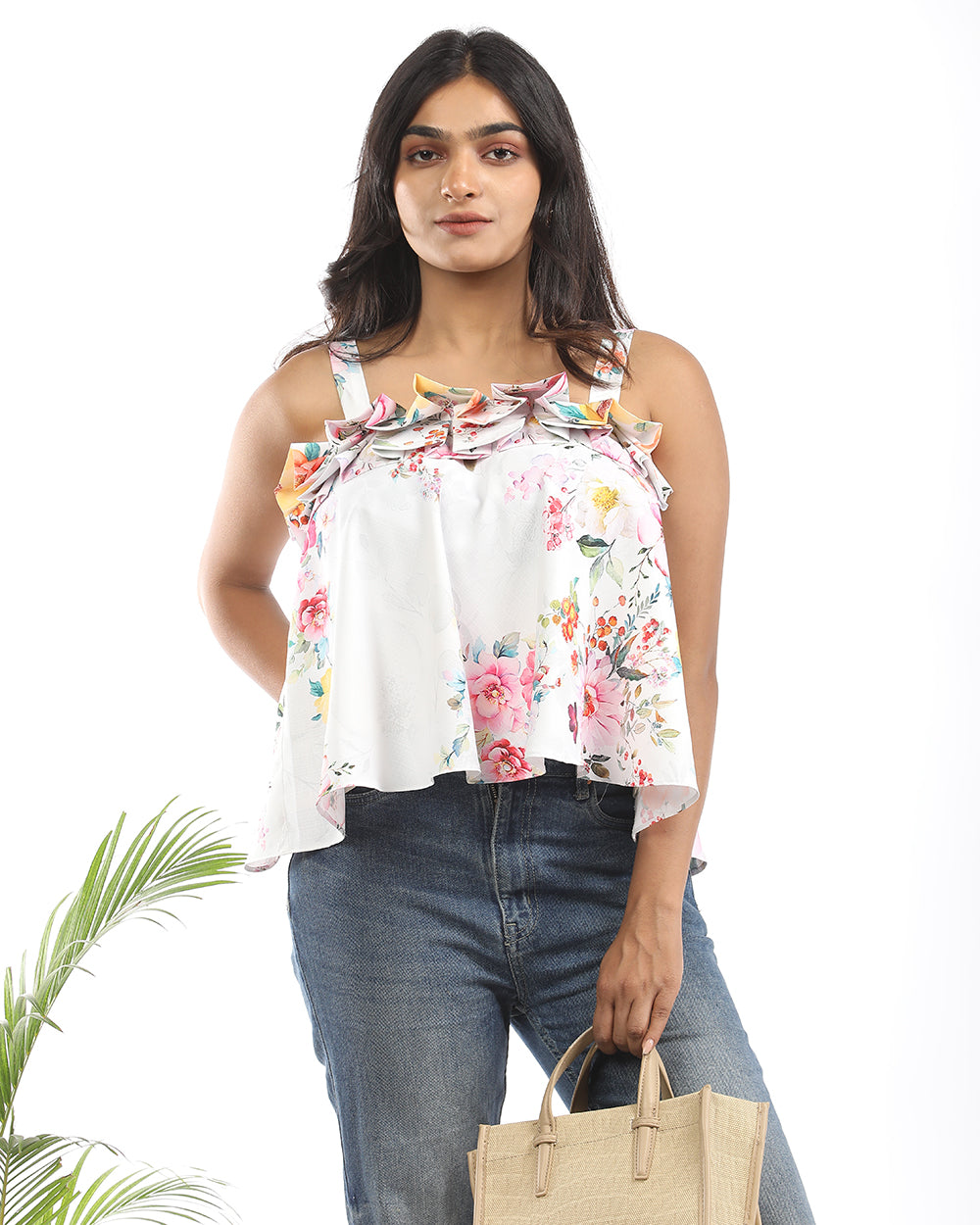 Summer floral crop top
