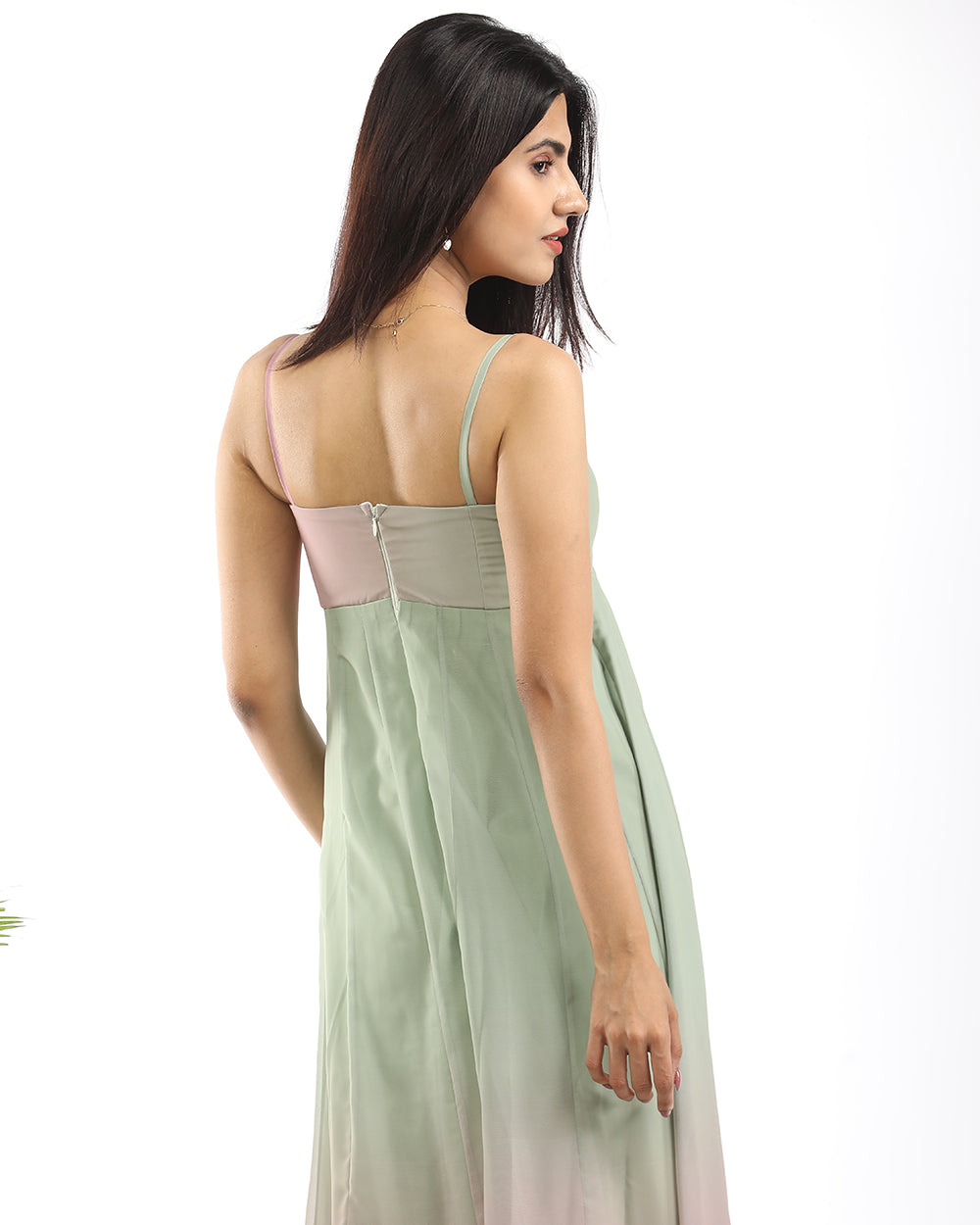 Double shade gathered maxi