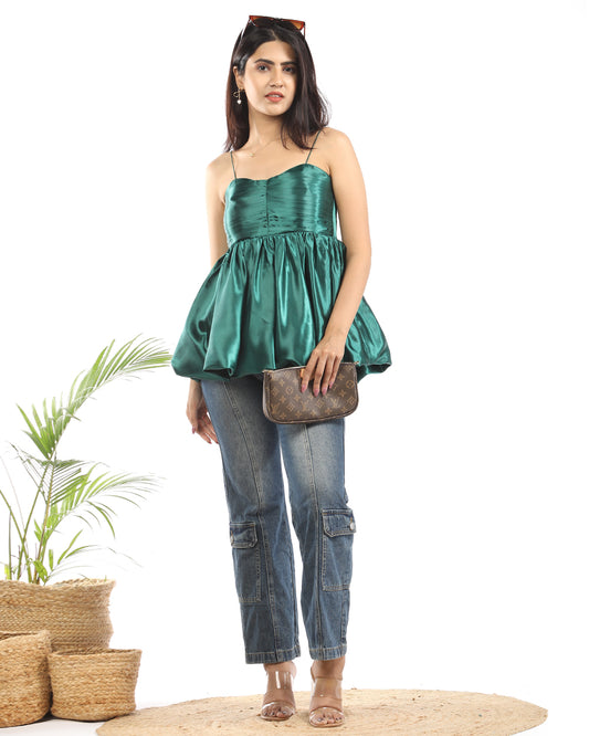 Satin balloon top