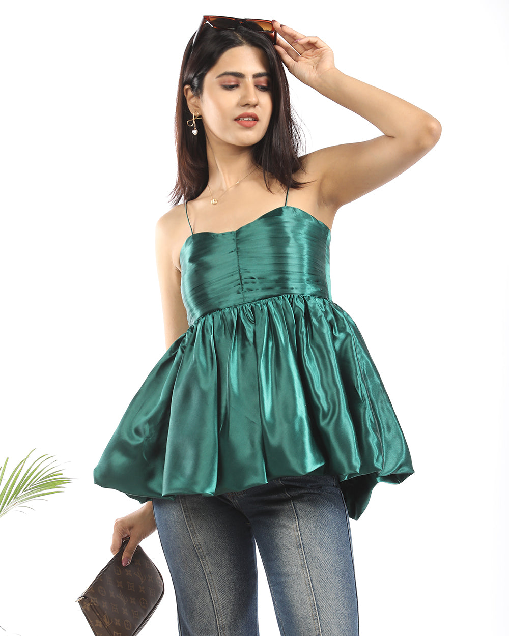 Satin balloon top