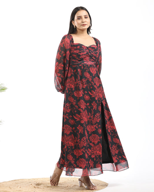 Lovely red-black maxi